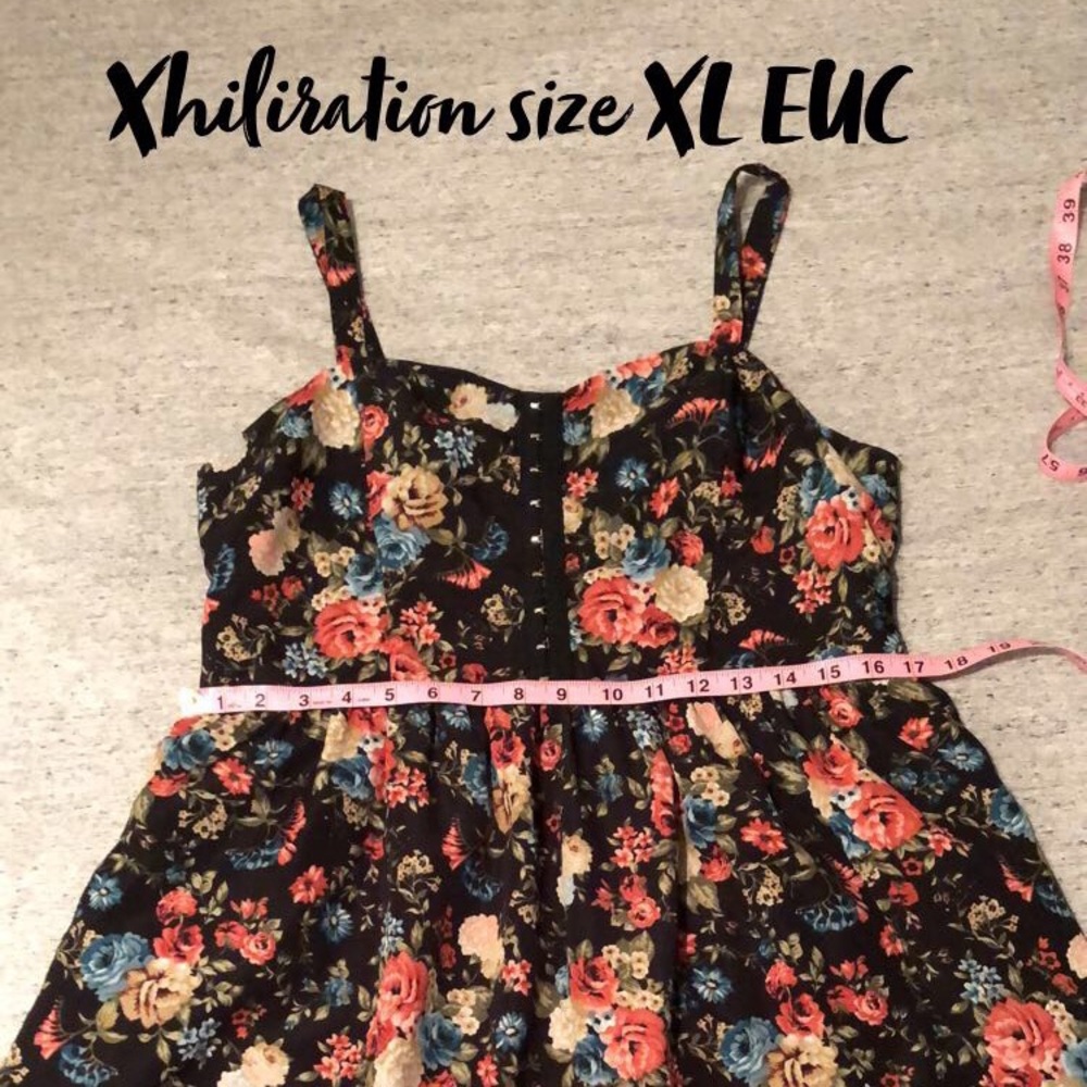 Xhiliration Floral Dress XL